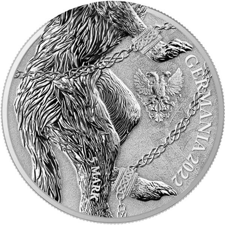 Moneda Argint Germania Beasts: Fenrir, 1 Oz, 31.1 g, puritate 999