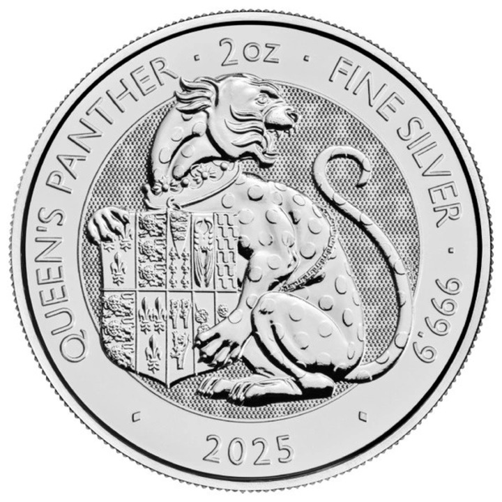 Moneda Argint Tudor Beasts: The Queen's Panther, 2 Oz, 62.2 g, puritate 999
