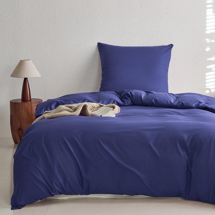 Lenjerie de pat 135x200 2 piese albastra