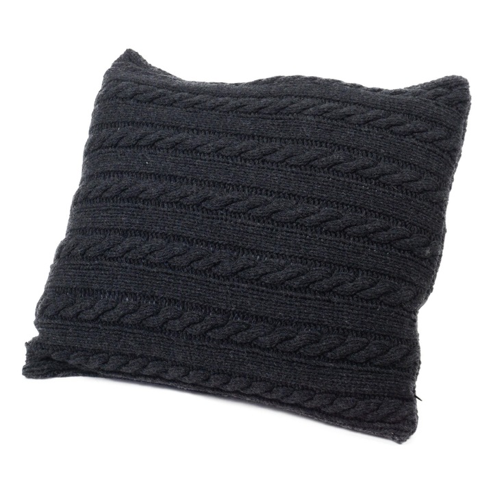 Perna OLIVIA, 100% lana merinos, 45x45cm, umplutura cu spuma memory, gri