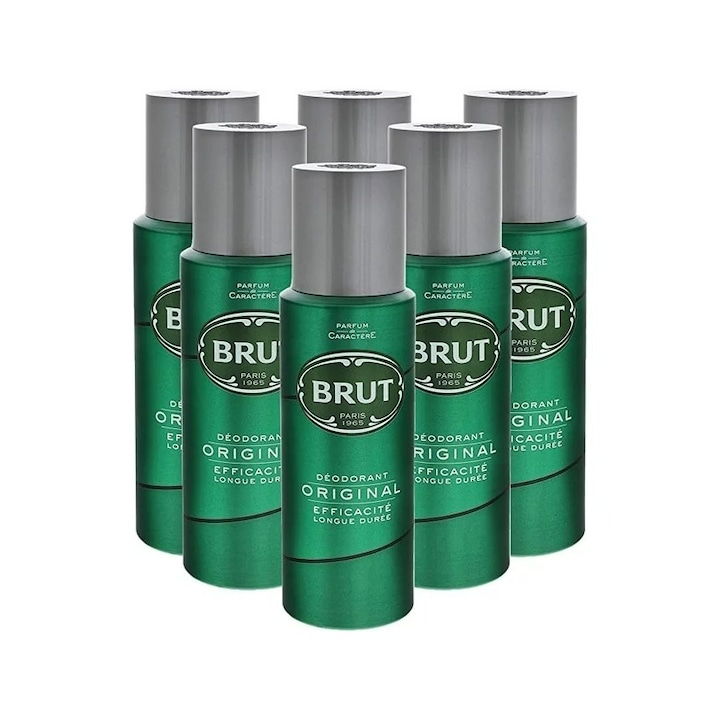 Set 6 x Brut Original Style Deodorant Body Spray, Fresh, Verde 200 ml