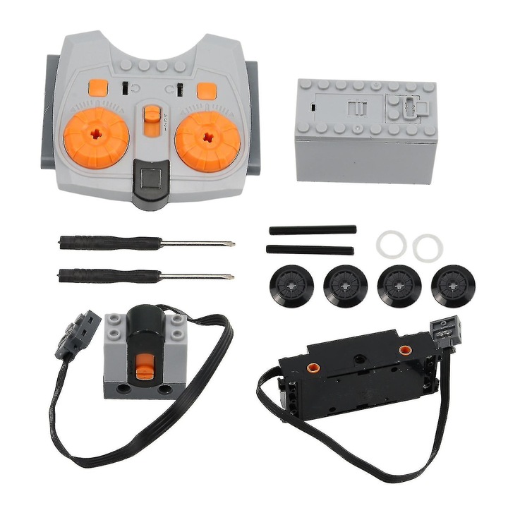 Technic Power Functions Комплект от 4 части, двигател на влака, кутия за батерии 9V, IR приемник, дистанционно управление, многоцветен