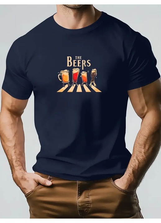 Мъжка тениска, ARREVIAN, The Beers, тъмносиня, M