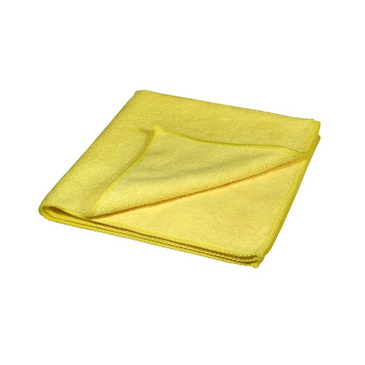 Кърпа, Микрофибърна, Хавлиена, 30x30 см, 210 г/м², За многократна употреба, Лесна за употреба, Идеална за почистване и поддръжка на повърхности, Жълта