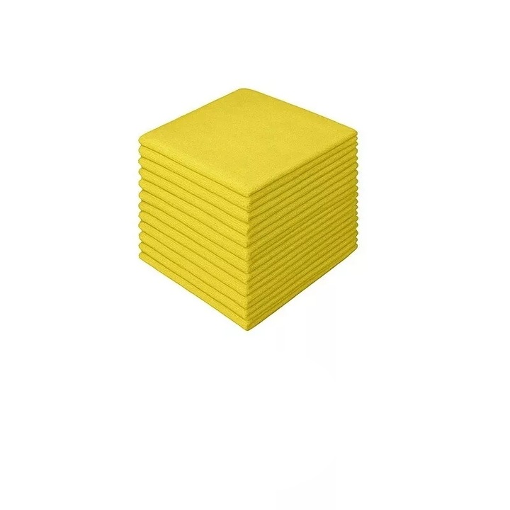 Комплект от 10 x жълти хавлиени кърпи от микрофибър - 30x30 см, 210 г/м² - за многократна употреба, лесни за употреба, идеални за почистване и поддръжка на повърхности
