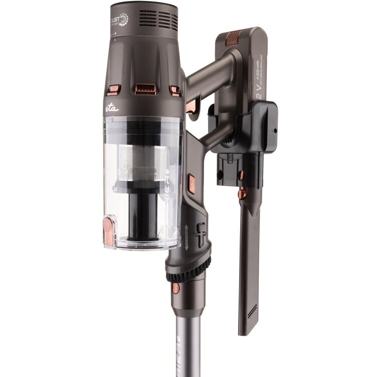 Aspirator vertical 3 in 1 ETA Terier 5247 90000, motor digital 500 W, baterie Li-Ion 25, 2 V, afisaj OLED, maro