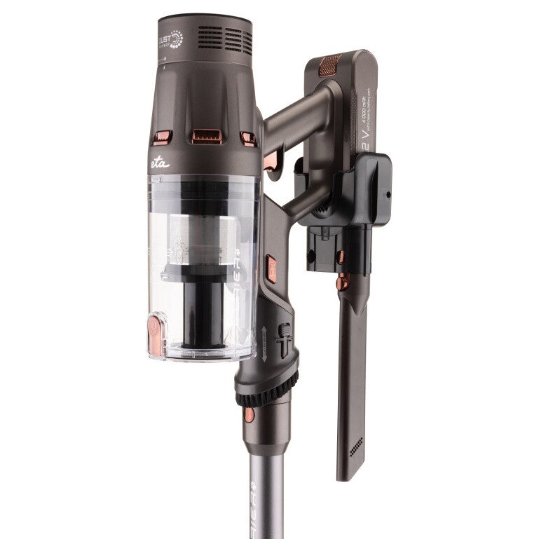 Aspirator vertical 3 in 1 ETA Terier 5247 90000, motor digital 500 W, baterie Li-Ion 25, 2 V, afisaj OLED, maro