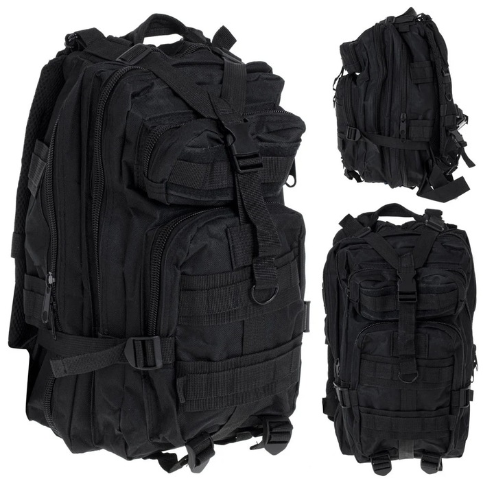 Rucsac Tactic Militar, capacitate 25l, culoare NEGRU
