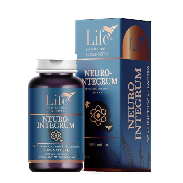 Neuro-Integrum 30 capsule Bionovativ, suprimă stresul, susține funcția cognitivă, capsule