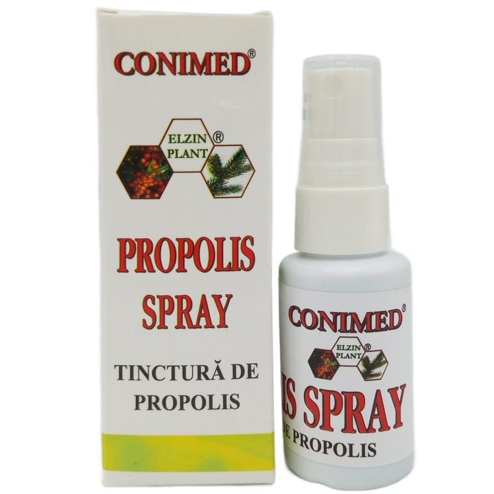 Spray cu Tinctura de Propolis, efect Antibacterian, Cicatrizant si Imunostimulator, 30ml, Conimed