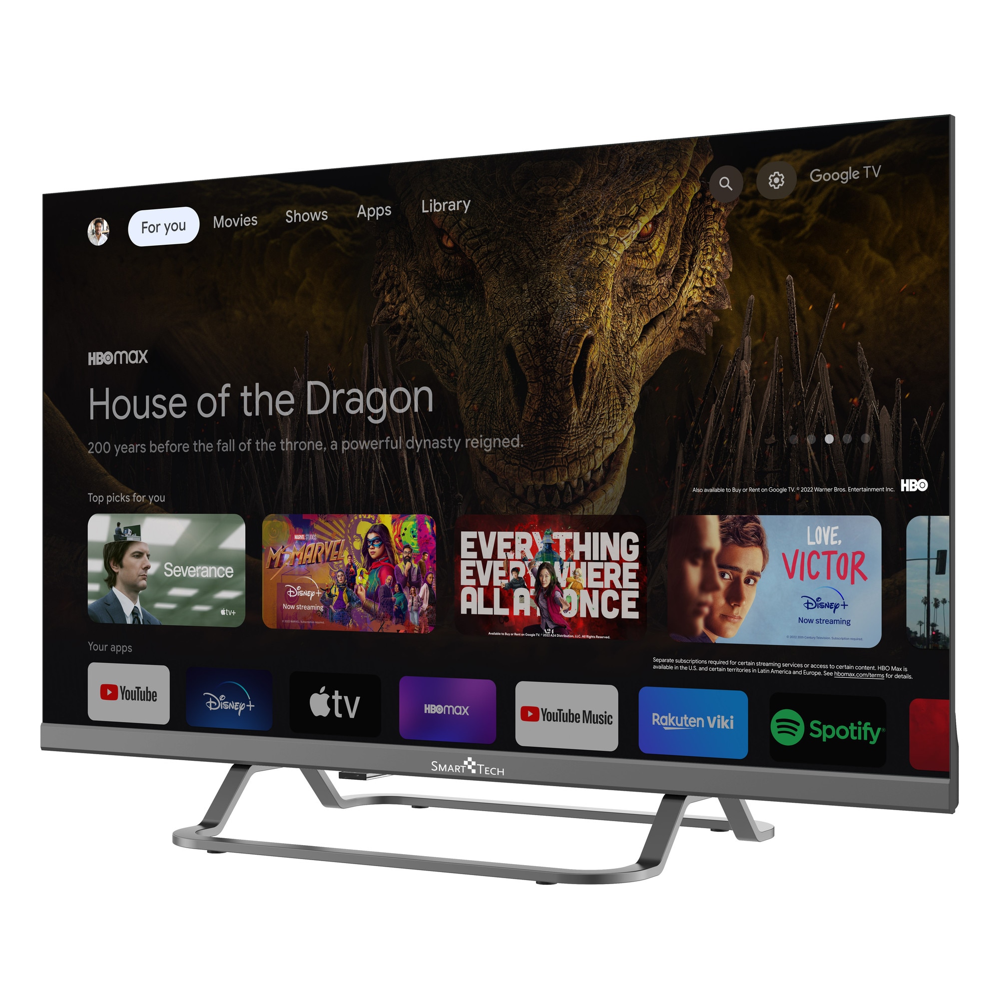 Televizor Smart Tech Google TV 40FG01V, 101 cm, Smart TV, Full HD, Wi-Fi, Bluetooth, Dolby Audio, Negru