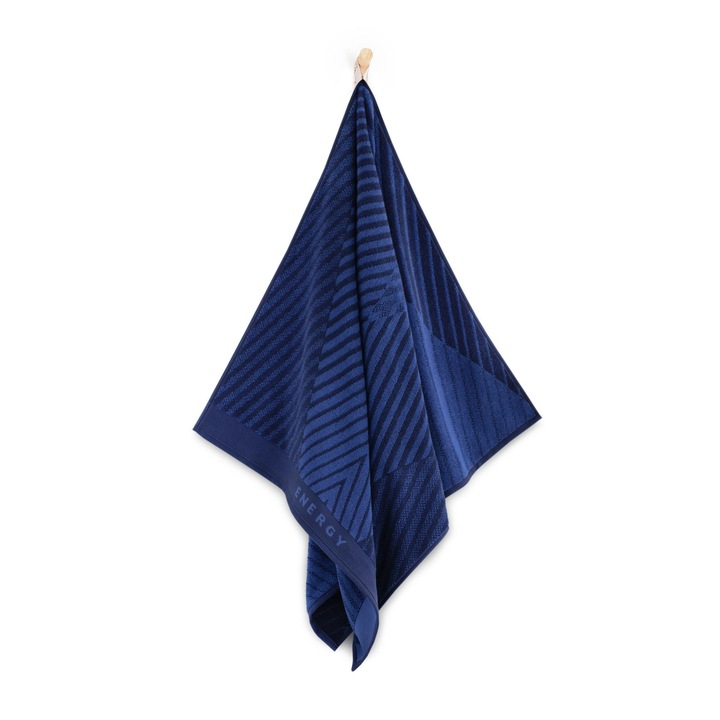 Кърпа за баня Zwoltex Energy 70x140см, антибактериална, тъмносиня, 100% полиестер