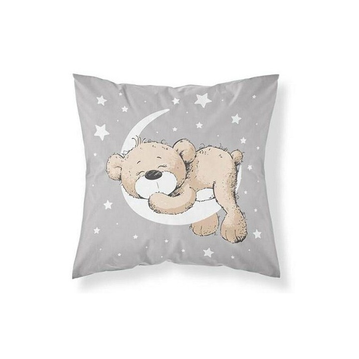 Калъфка за възглавница, Detexpol, 40x40см, пастелна, с принт на приказка, памук, сиво/бежово