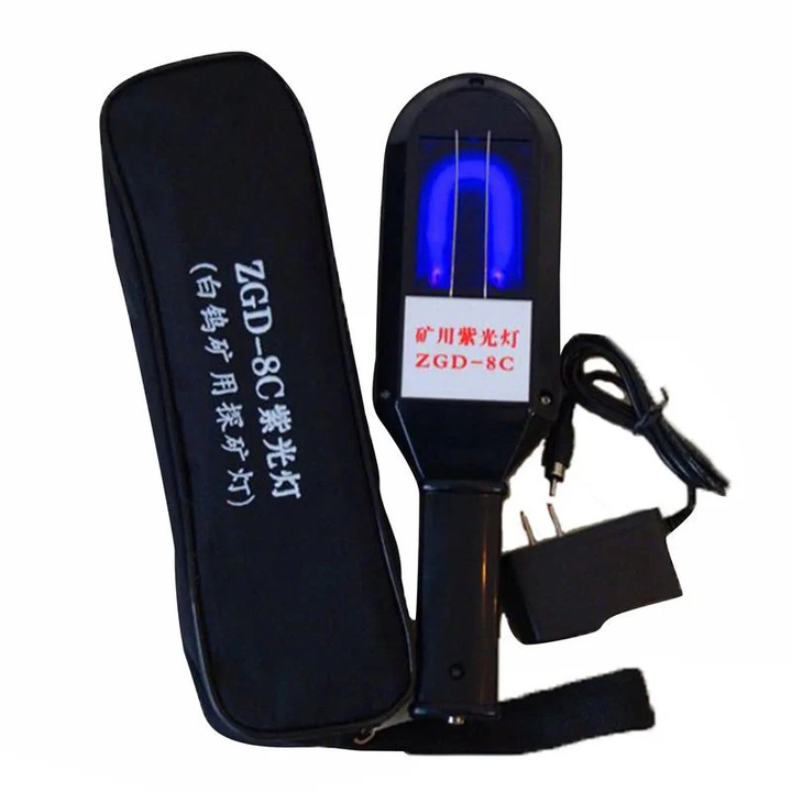 Фенерче с детектор за минерали, 8W, презареждаемо, защита от презареждане, черно