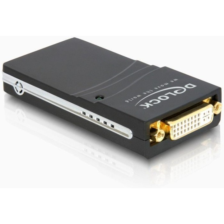 DeLock USB 2.0 DVI VGA HDMI átalakító, fekete, FullHD, férfi/női