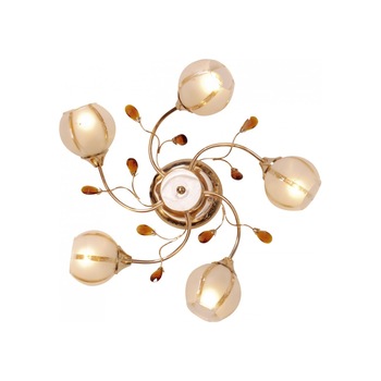 Plafoniera Era PL5 KL 7005 Klausen, corp auriu, abajur crem,auriu, 5x40W E14 Plafoniera Era PL5 KL 7005 Klausen, corp auriu, abajur crem,auriu, 5x40W E14