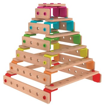 Set pentru constructii din lemn, EUREKAKIDS, Curcubeu Set pentru constructii din lemn, EUREKAKIDS, Curcubeu