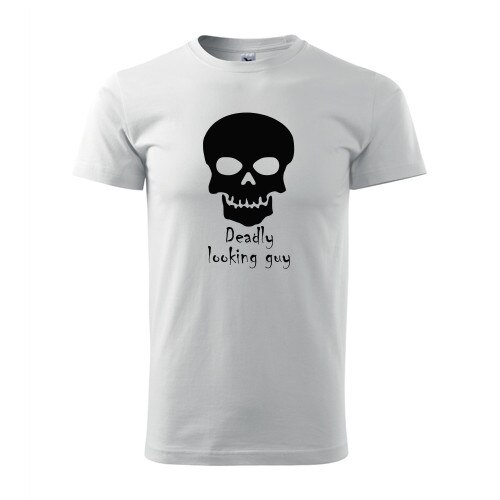 Tricou personalizat Deadly Looking Guy alb marimea S