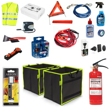 Pachet siguranta auto si accesorii 15 produse: organizator portbagaj, trusa medicala, triunghi, stingator, vesta, cablu tractare, cablu curent, becuri de rezerva, suport telefon, parfum auto, racleta gheata, degivrant geamuri, incuietori, ideal sezon rece Pachet siguranta auto si accesorii 15 produse: organizator portbagaj, trusa medicala, triunghi, stingator, vesta, cablu tractare, cablu curent, becuri de rezerva, suport telefon, parfum auto, racleta gheata, degivrant geamuri, incuietori, ideal sezon rece