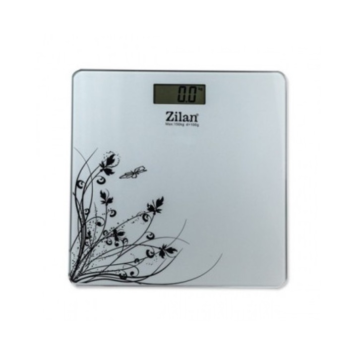 Електронен персонален кантар Zilan ZLN 7680, стъклена платформа, максимум 150 кг