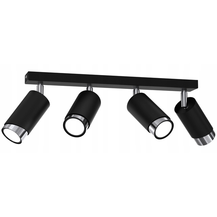 LED таванна лампа EWILIGHT, черна, 4x Gu10
