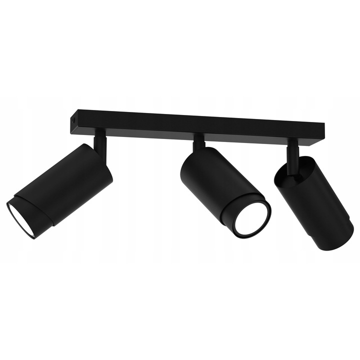 EWILIGHT LED mennyezeti lámpa, fekete, fém, 3x GU10, izzókkal