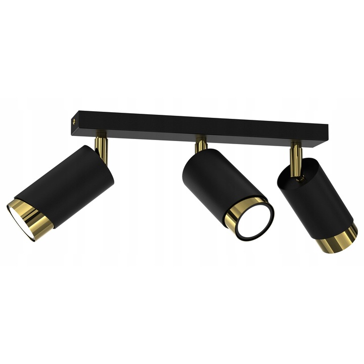 EWILIGHT LED mennyezeti lámpa, fekete, 3x GU10, izzókkal