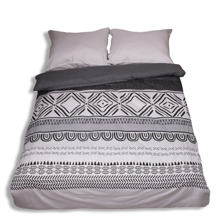 MATEX ágyneműhuzat, flanel, szürke, 220x200cm, párnahuzat 70x80cm