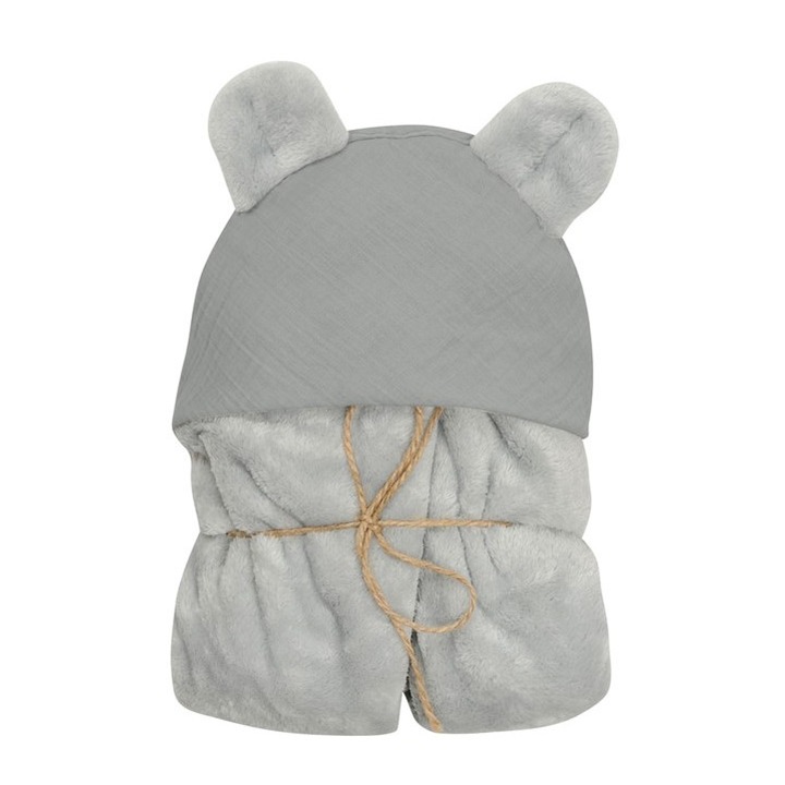 Одеяло BabyMatex KOALA BEAR, 95x95 см, сиво