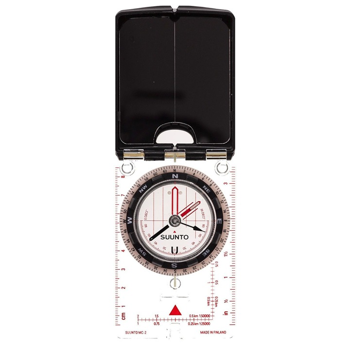 Iránytű, Suunto, MC-2 tükörrel, 65x101x18mm, deklinációs beállítással és lumineszcenciával