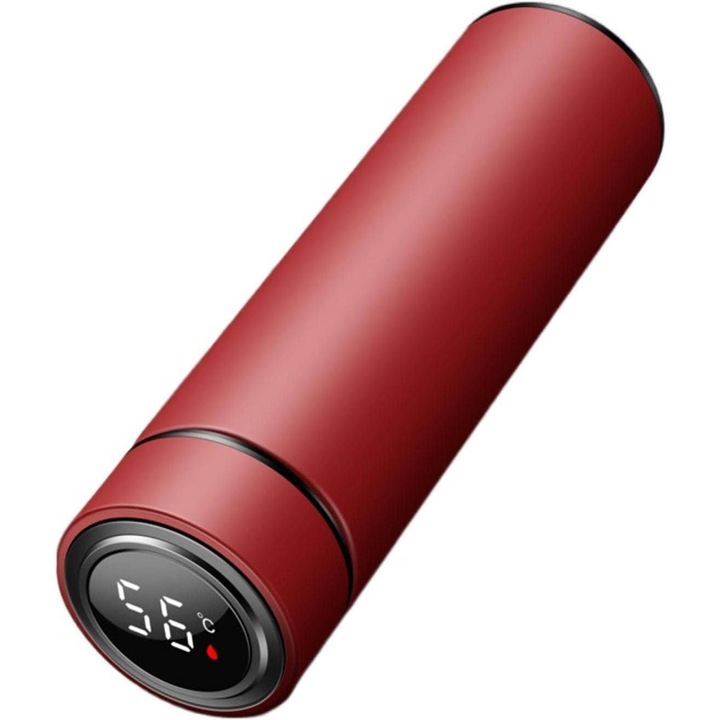 Sticla termos de 500 ml, cu izolatie in vid, din inox304, afisaj cu ecran tactil LED pentru temperatura