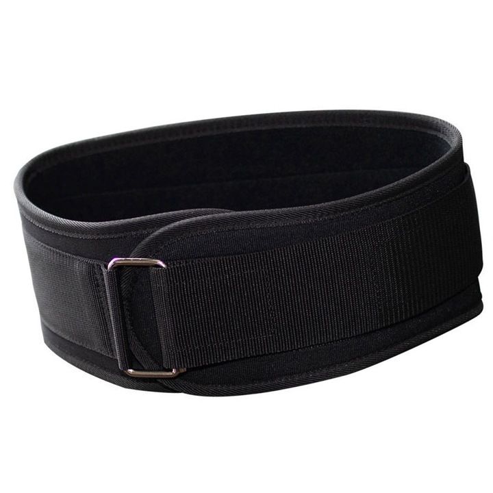 Rugalmas neoprén edzőöv, Enforose, deréktámasz, állítható, fekete, uniszex