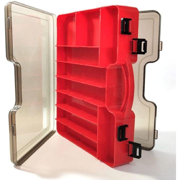 Organizatoare de jucarii ecologice, depozitare transparenta cu afisaj portabil, concepute pentru materiale sigure, carcasa de capacitate mare cu compartiment detasabil (29 x 19 x 5,8 cm) Enforose