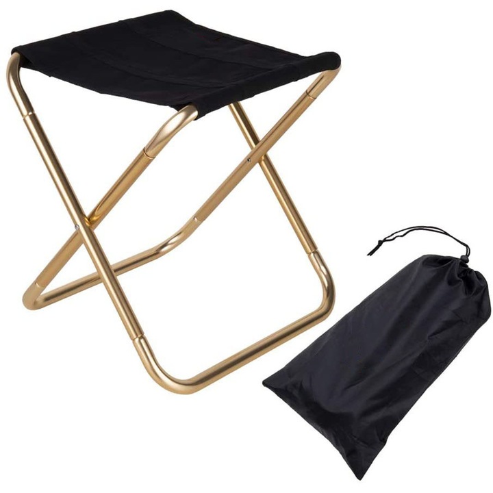 Scaun camping portabil, Enforose, constructie din aliaj de aluminiu, usor si pliabil, 22x25x27.5cm