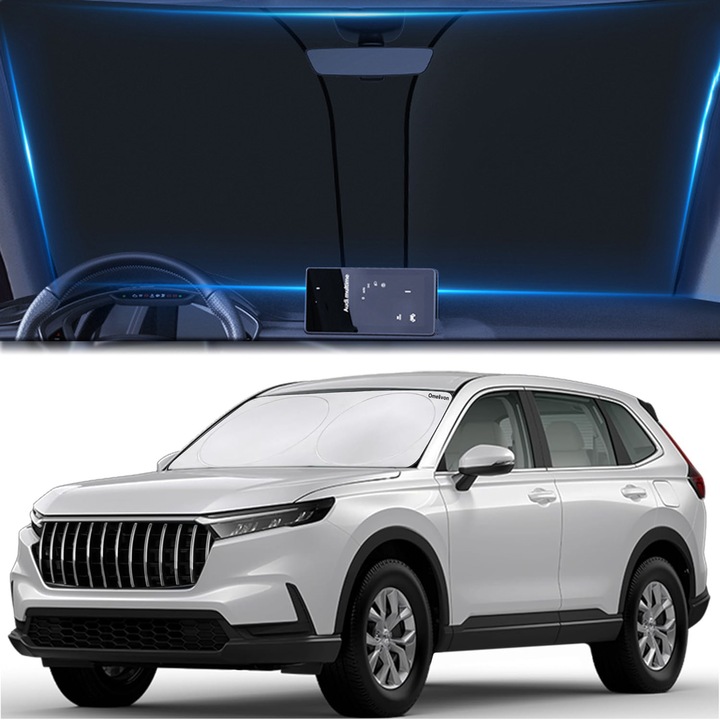 Parasolar auto, tehnologie inovatoare, protectie maxima, pliabil, multicolor, cu sac de depozitare