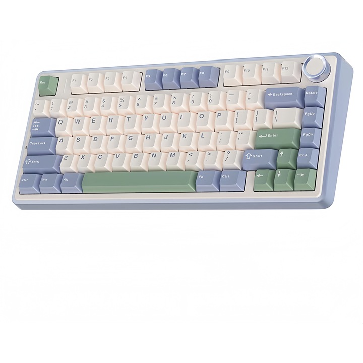 AULA F75 Tastatura Mecanica Gaming - Leobog Reaper Switch, 3 Moduri (Bluetooth/2.4G/Cablu), RGB, Anti-Ghosting, pentru PC/Consola