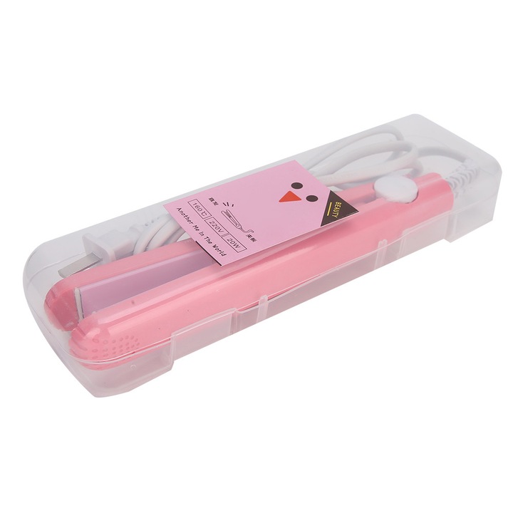 Indreptator de par ionic Fokelyi, 5 setari de temperatura, protectie cu ulei esential, roz