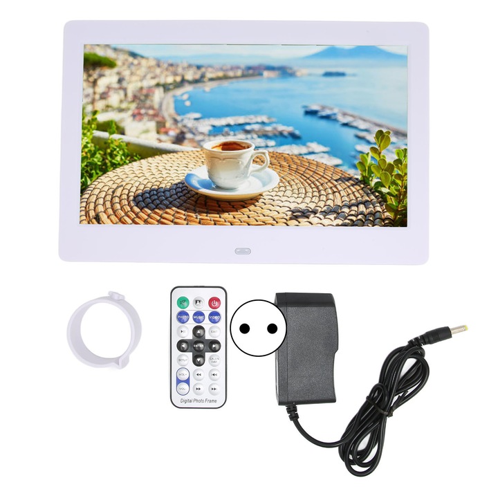 Rama foto digitala HD 10, 1 inch 1024x600 ecran LCD rama foto electronica inteligenta cu telecomanda 110-240V