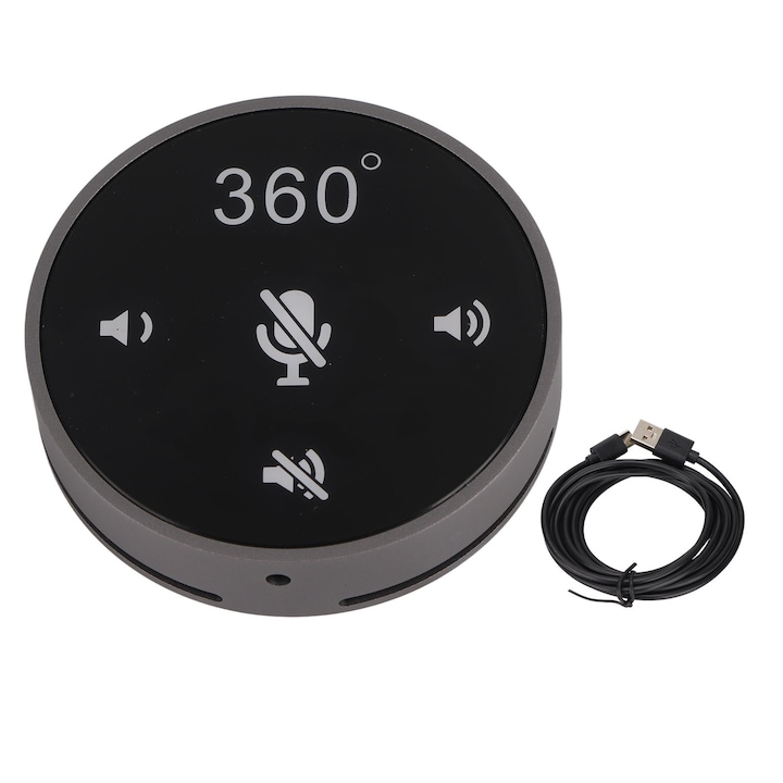 Microfon wireless UHF, 40m, reducere zgomot, negru