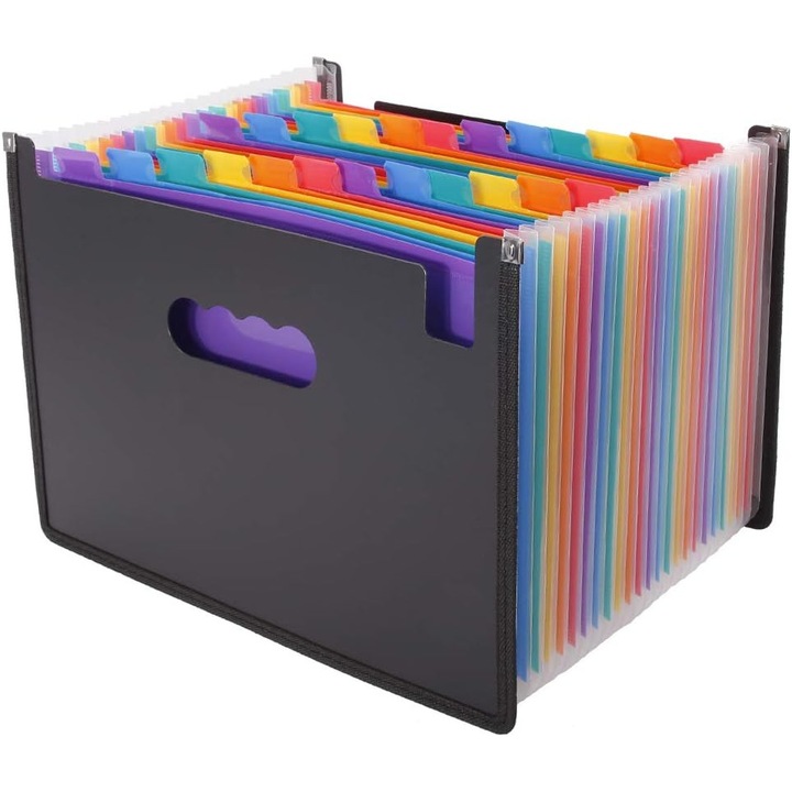 Dosar concertina pentru organizator de documente, organizator de fisiere acordeon cu file extensibile, dimensiune legala, dimensiune scrisa, depozitare hartie A4, documentatie portabila de hartie pentru birou, acasa, scoala