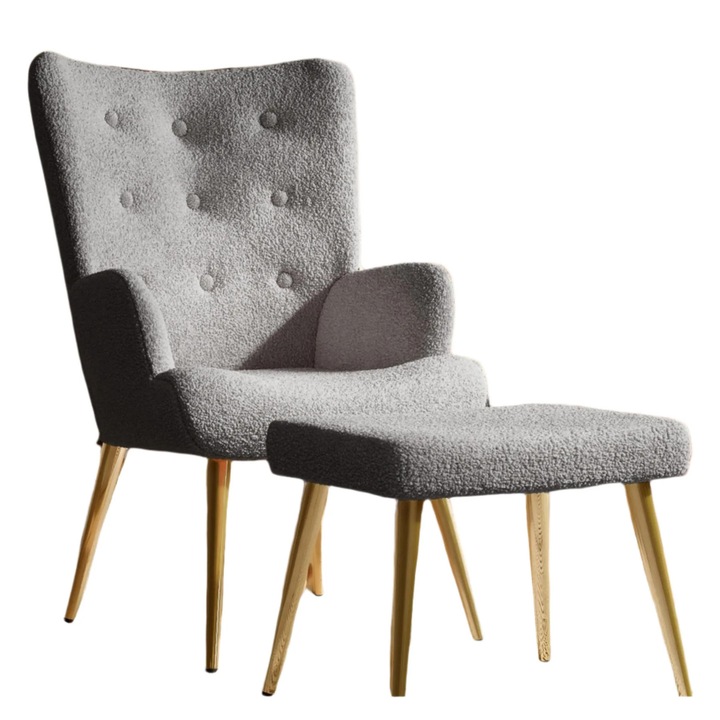 Люлеещ се стол, вълнени възглавници, метална рамка, тъмносив, размери 68x99см