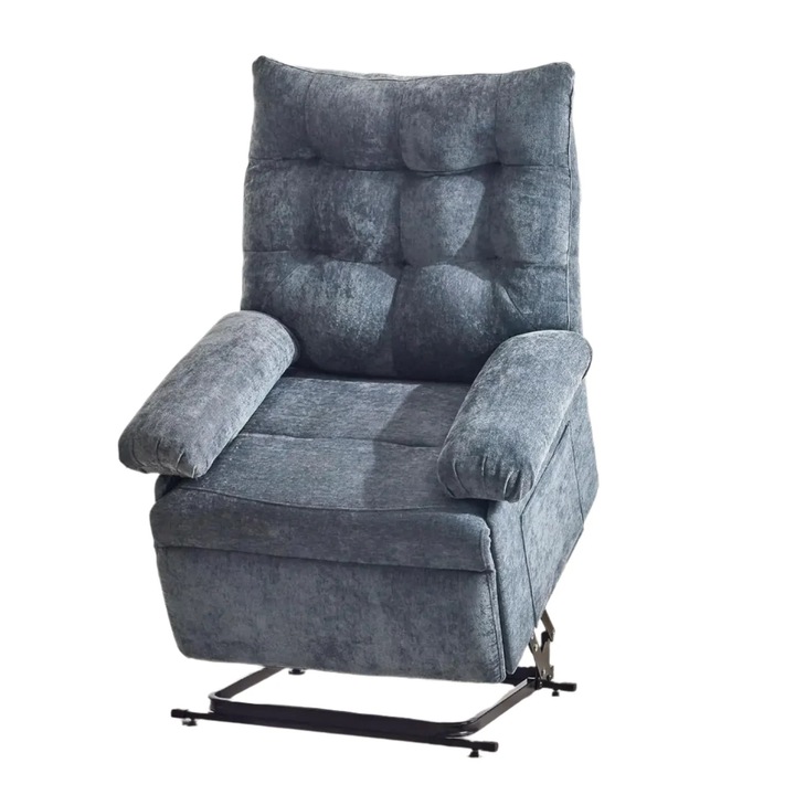 Релаксиращ фотьойл Power Lift, ергономичен дизайн с 3 мотора, дистанционно управление, сив