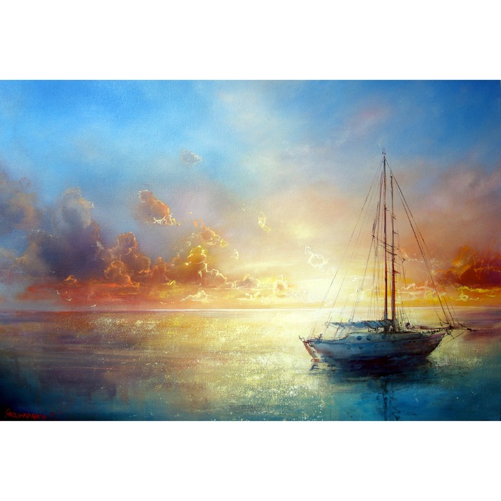 Tablou print pe canvas " PPF Boats 01" 60x40 cm