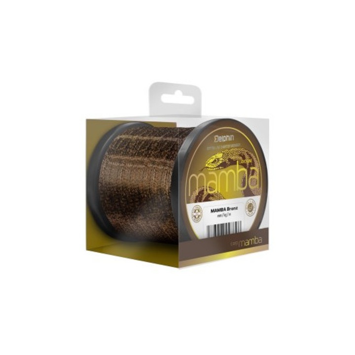 Nylon/monofilament Delphin MAMBA Carp Bronz 600 m, invizibil in apa, diametru 0.30 mm