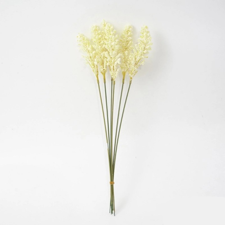 Kézzel készített műrizs csokor, 6 szál, műanyag, 31cm, száraz dekoráció, többszínű