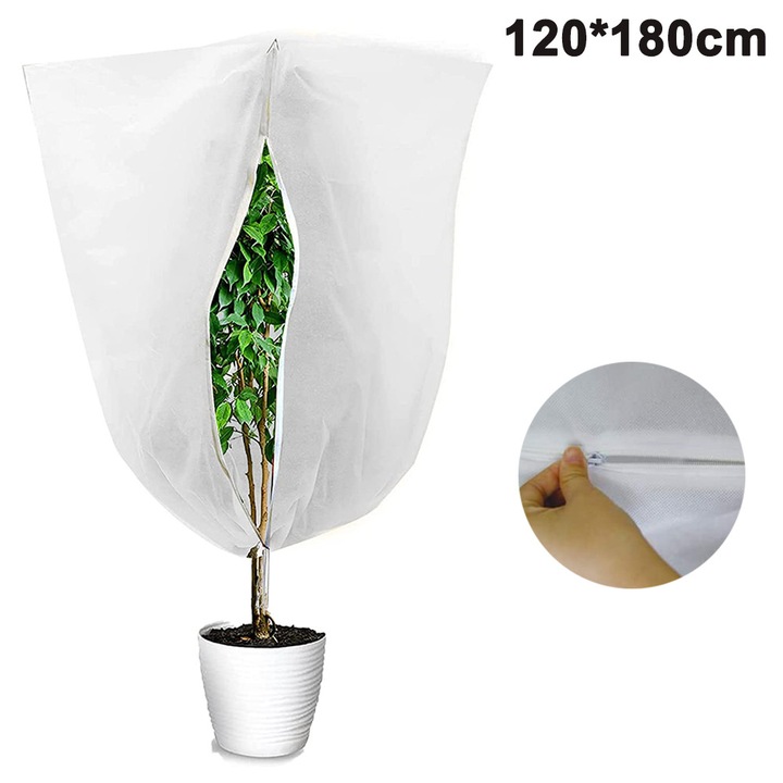 Netesut pentru plante Husa rezistenta la inghet Plante de iarna Husa de protectie rezistenta la frig Husa de protectie rezistenta la vant si la frig cu fermoar Panza de protectie impotriva inghetului pentru plante in ghivece Pomi fructiferi