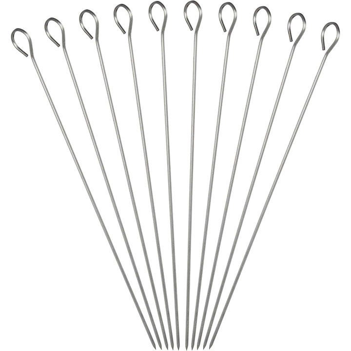 Enforose grill nyársak, gyűrűs fogantyúval, újrafelhasználható, 30cm