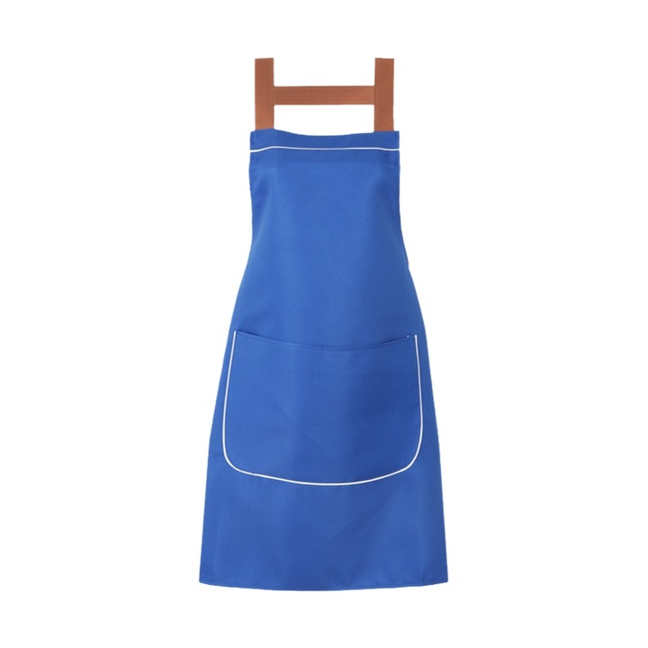 Sort de bucatarie Zeaicos, fara maneci, albastru inchis, material sintetic, design cu bretele duble