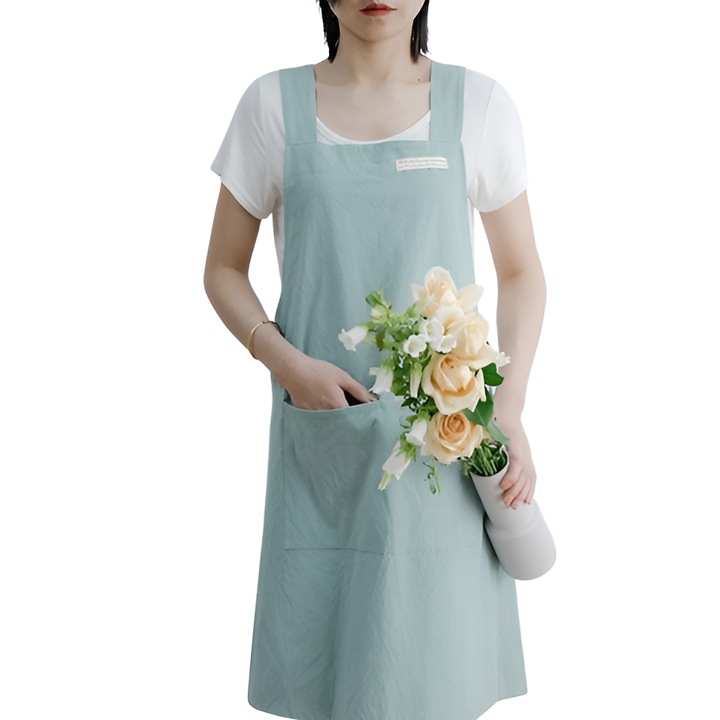 Sort de bucatarie Zeaicos, design minimalist, bumbac impermeabil, curele late, culoare solida