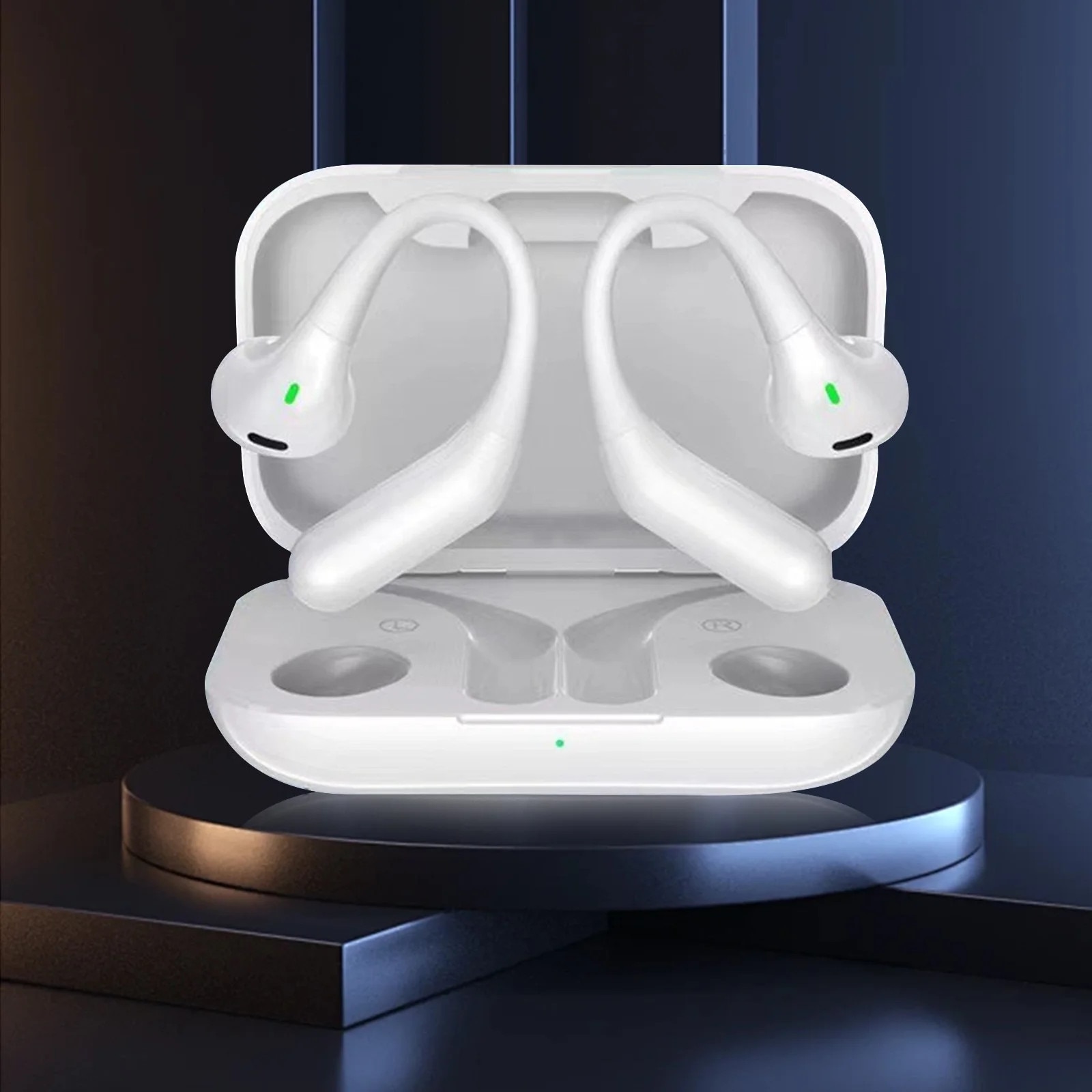 Casti Wireless, design deschis, autonomie 36h, anulare zgomot, alb ...